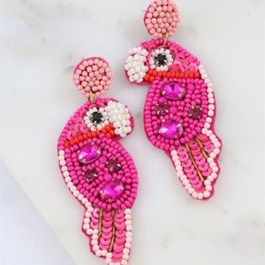 Beaded parrot earrings